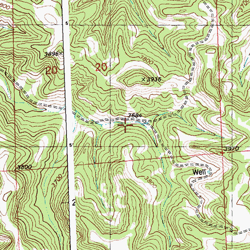 Topographic Map of 07N28E20DCB_01 Spring, MT