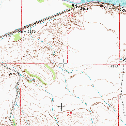 Topographic Map of 07N45E24CDDD01 Well, MT