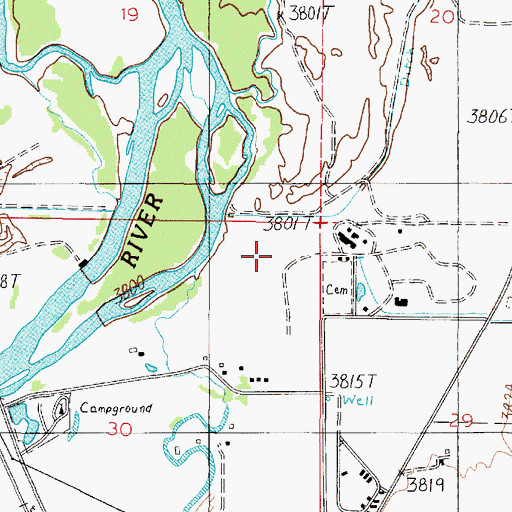 Topographic Map of 07N02E30AA__01 Well, MT