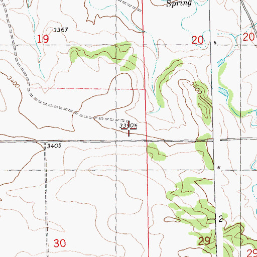 Topographic Map of 07N25E19DDDA01 Well, MT