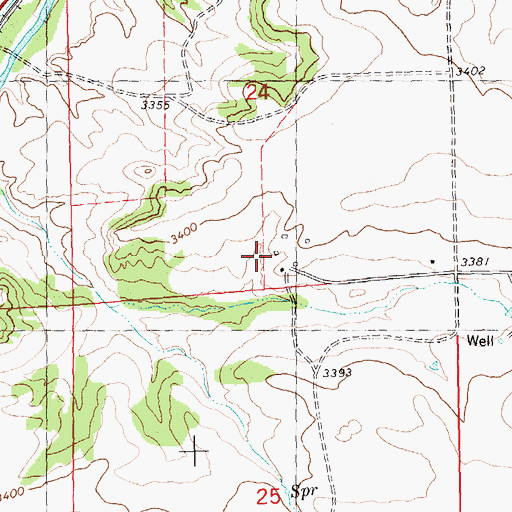 Topographic Map of 07N24E24DCCA01 Well, MT