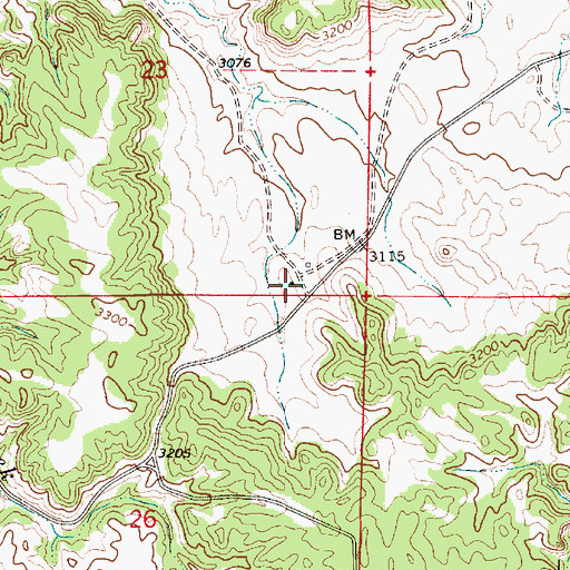 Topographic Map of 07N53E23DDCD01 Well, MT