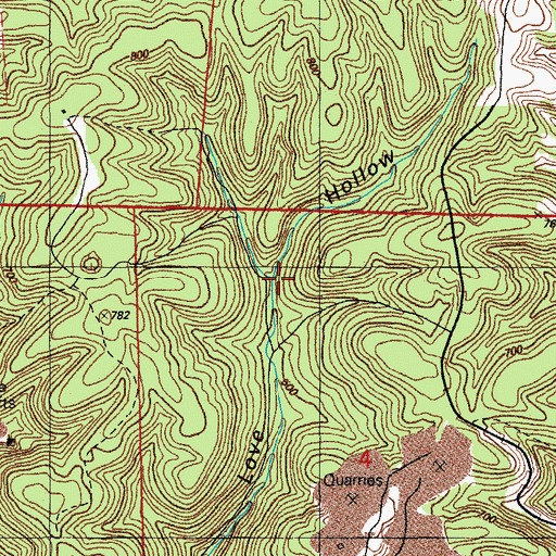Topographic Map of Love Prospect, AR