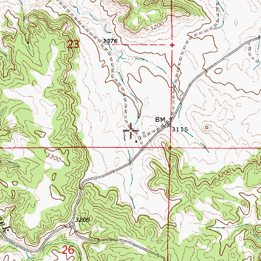 Topographic Map of 07N53E23DDCA01 Well, MT