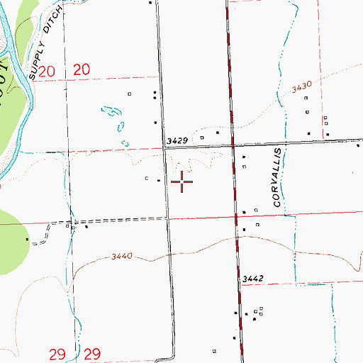 Topographic Map of 07N20W20DD__01 Well, MT