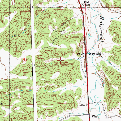 Topographic Map of 07N26E20DABB01 Well, MT