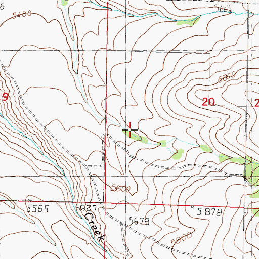 Topographic Map of 07N08W20CB__01 Well, MT