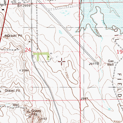 Topographic Map of 07N59E24DA__01 Well, MT
