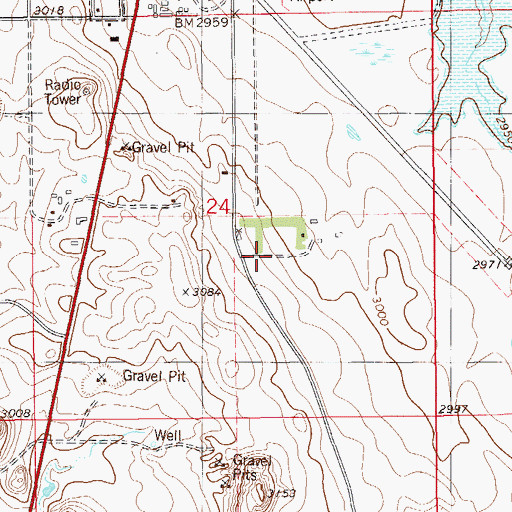 Topographic Map of 07N59E24DB__01 Well, MT