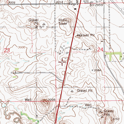 Topographic Map of 07N59E24CB__01 Well, MT