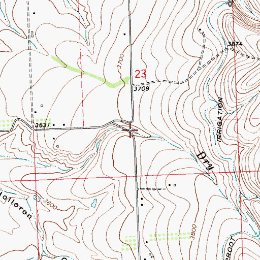 Topographic Map of 07N20W23DCBB01 Well, MT