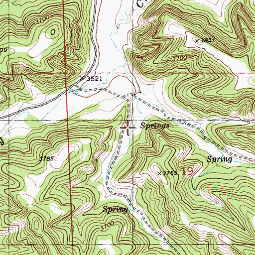 Topographic Map of 07N28E19BDB_01 Spring, MT