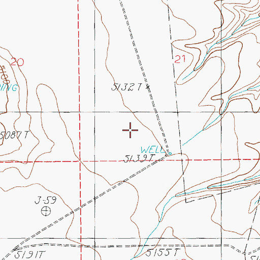 Topographic Map of 07N14E21CCC_01 Well, MT