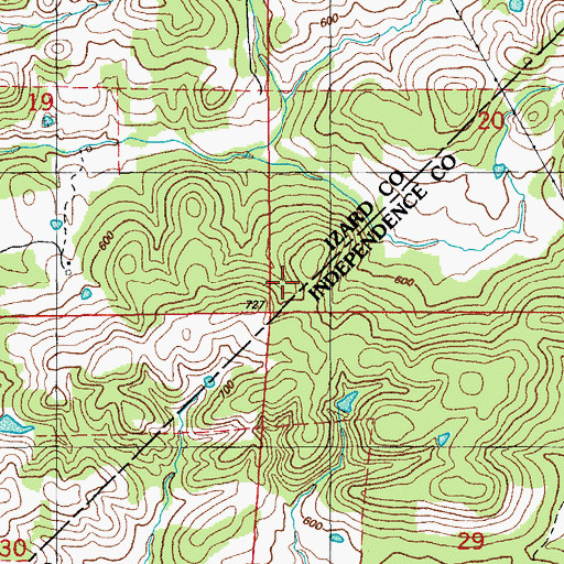 Topographic Map of McConnell Mine, AR