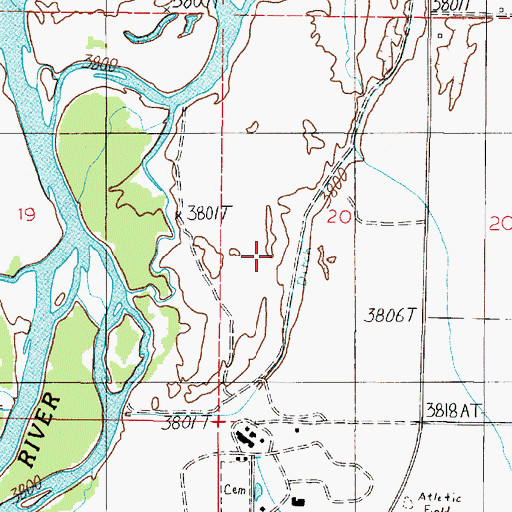 Topographic Map of 07N02E20CB__01 Well, MT