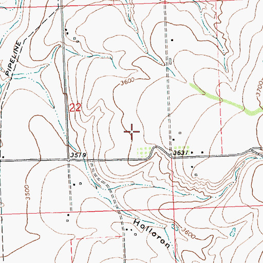 Topographic Map of 07N20W22DA__01 Well, MT