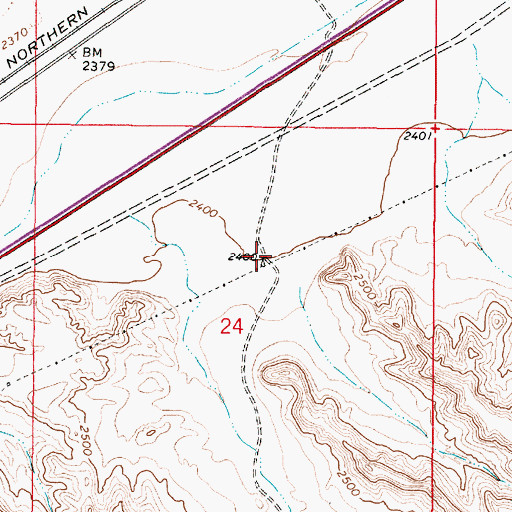 Topographic Map of 07N46E24ACBD01 Well, MT