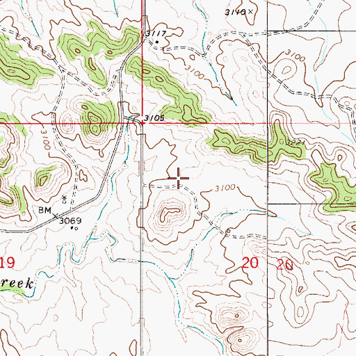 Topographic Map of 07N54E20ABDC01 Well, MT