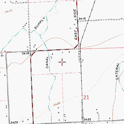 Topographic Map of 07N20W21BA__01 Well, MT