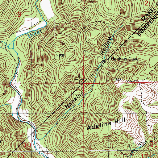 Topographic Map of Pittman Mines, AR