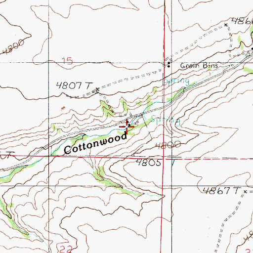 Topographic Map of 07N03E15DD__02 Well, MT