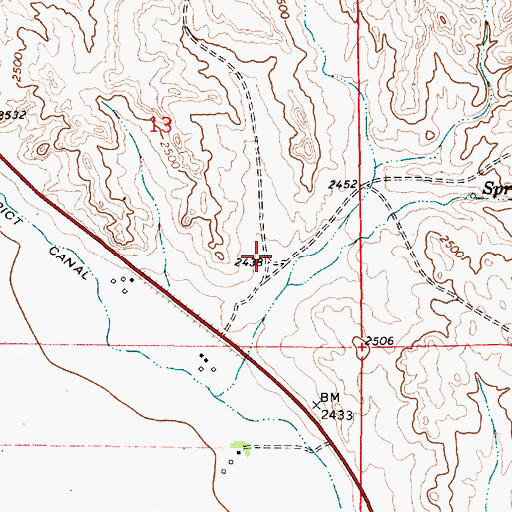Topographic Map of 07N47E13DDBB01 Well, MT