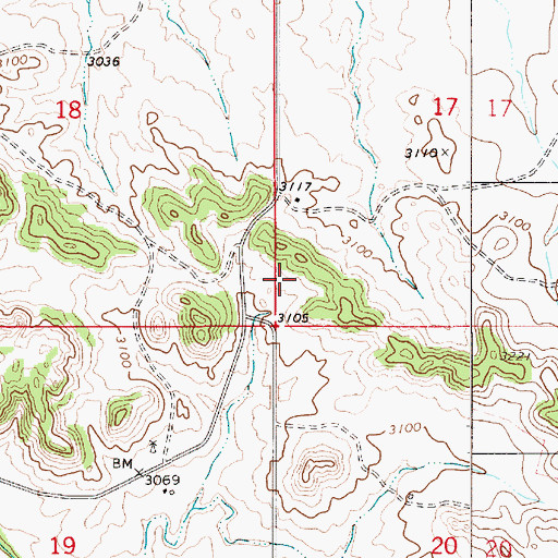 Topographic Map of 07N54E17ACCB01 Well, MT