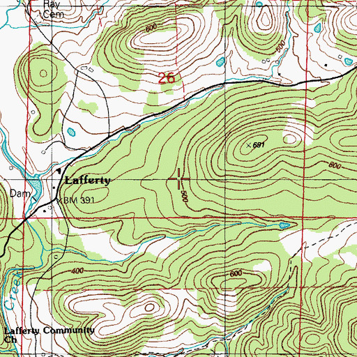 Topographic Map of Ruminer Rough Mine, AR