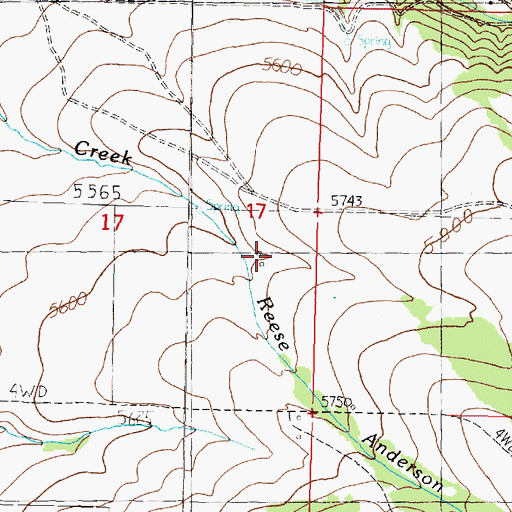 Topographic Map of 07N08W17DA__01 Well, MT