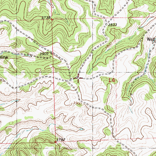 Topographic Map of 07N26E14BCDD02 Well, MT