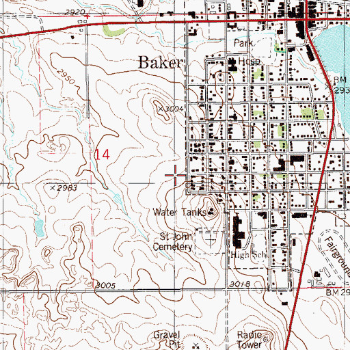 Topographic Map of 07N59E14DA__01 Well, MT