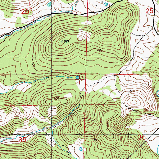 Topographic Map of Sand Field Mine, AR