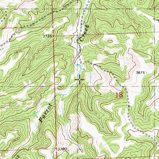 Topographic Map of 07N27E18BCA_01 Spring, MT
