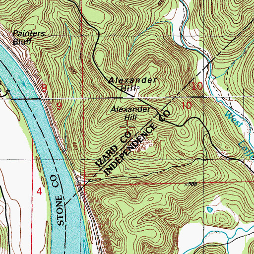 Topographic Map of Shaft Hill Mine, AR