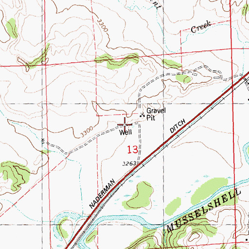 Topographic Map of 07N24E13BDDD01 Well, MT