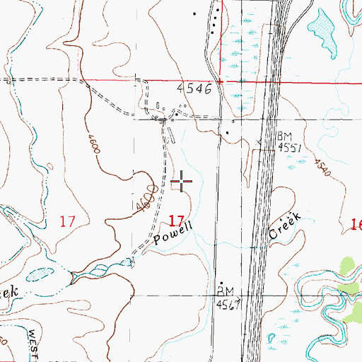 Topographic Map of 07N09W17AD__01 Well, MT