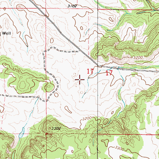 Topographic Map of 07N53E07CABB01 Well, MT
