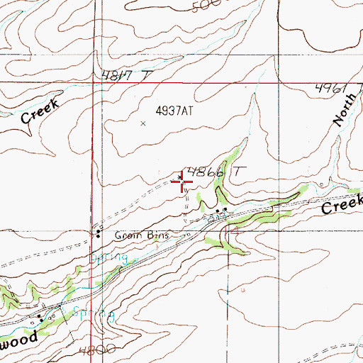 Topographic Map of 07N03E14BD__02 Well, MT