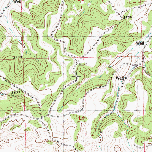 Topographic Map of 07N26E14BAD_01 Well, MT