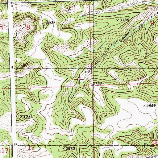 Topographic Map of 07N27E08DDDB01 Well, MT
