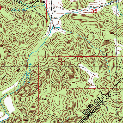 Topographic Map of Verna Mine, AR