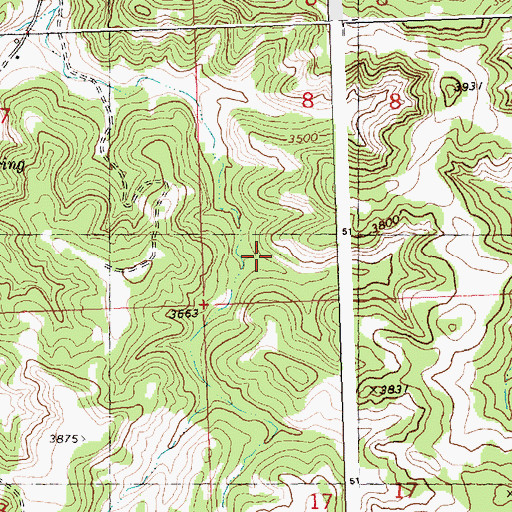 Topographic Map of 07N27E08CCDB01 Well, MT