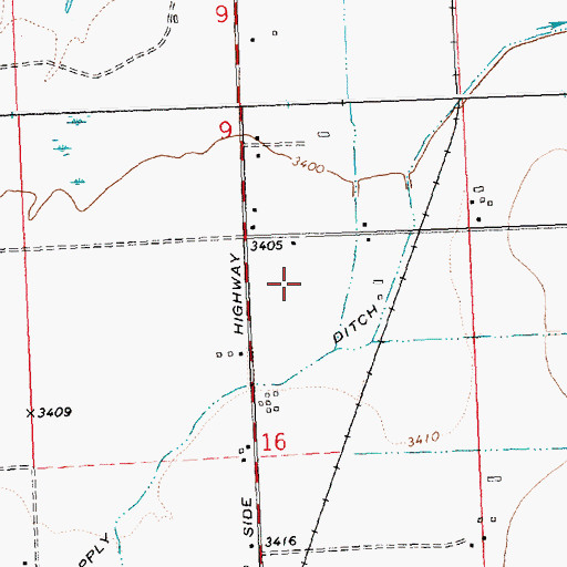 Topographic Map of 07N20W16AB__01 Well, MT
