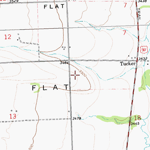 Topographic Map of 07N20W18BB__01 Well, MT
