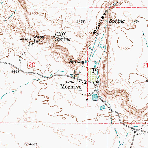 Topographic Map of Moenave Canyon, AZ