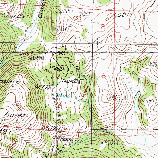 Topographic Map of 07N04W08DBDA01 Well, MT