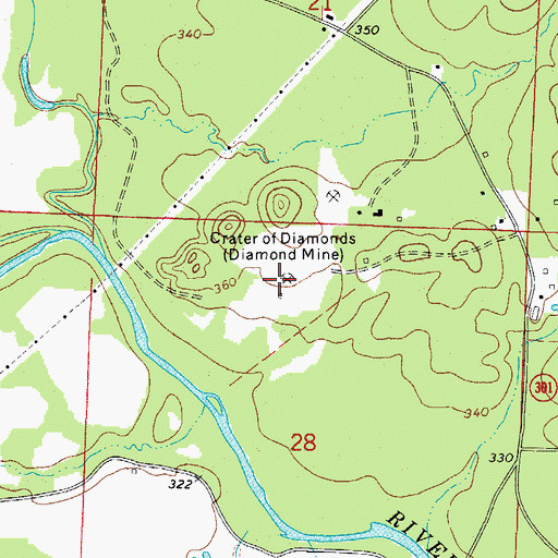 Topographic Map of Arkansas Mine, AR