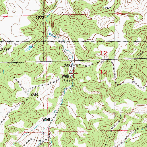 Topographic Map of 07N26E12CBAB01 Well, MT