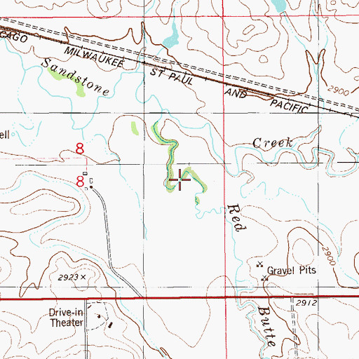 Topographic Map of 07N59E08DA__01 Well, MT