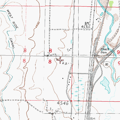 Topographic Map of 07N09W08DAAB01 Well, MT